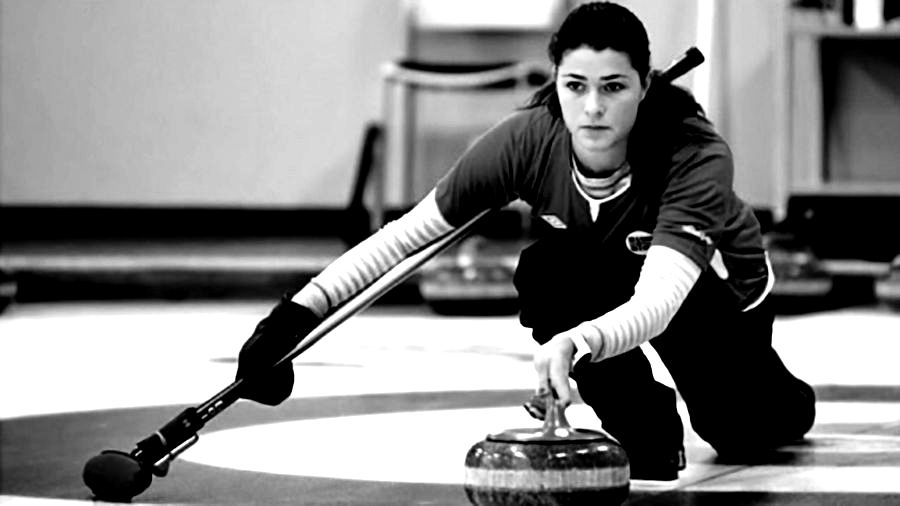 Illustrasonsbilde av kvinnelig curlingspiller